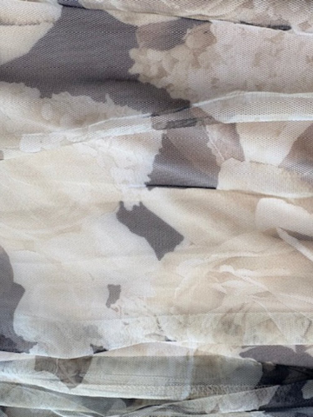NWOT Tulle Evening Dress Beige/Taupe/sepia Floral Print Sequins Detail, sz PS - Picture 15 of 16